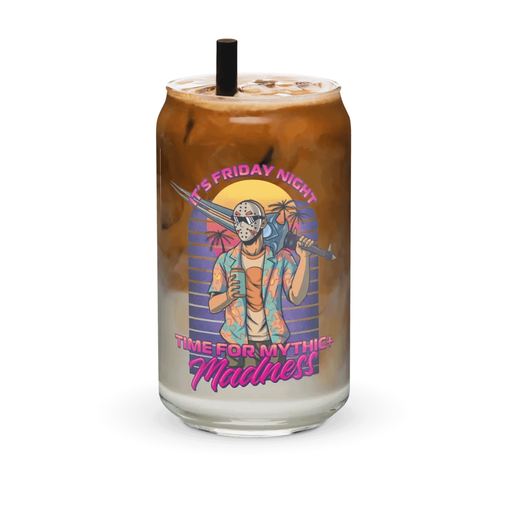 Synthwave Mythic+ Madness Can-Shaped Glass product image (6)