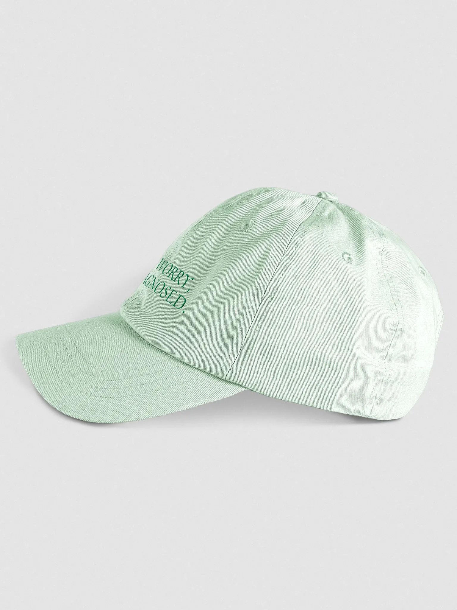DW, IT'S DIAGNOSED. (green) embroidered pastel dad hat product image (3)