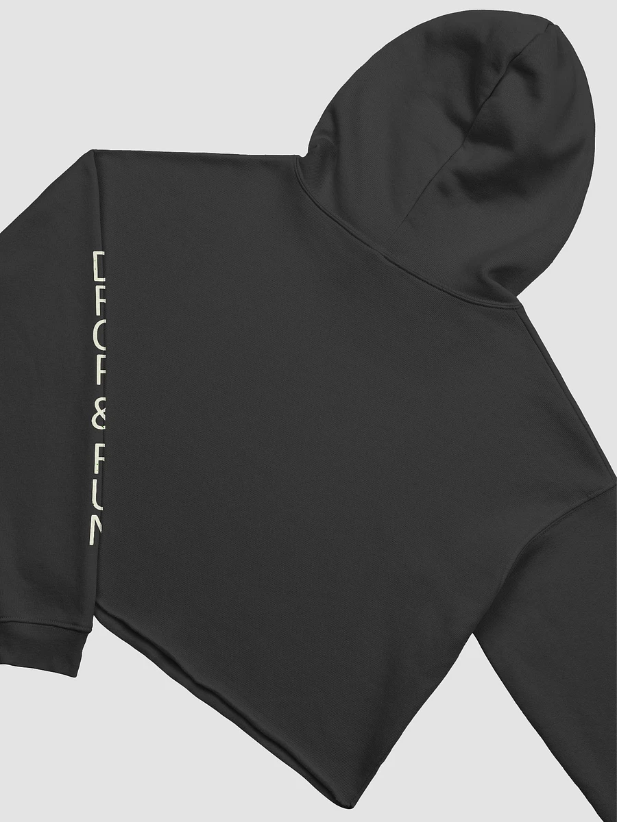 Co-60 Fan Club dark sleeve print fleece crop hoodie product image (4)