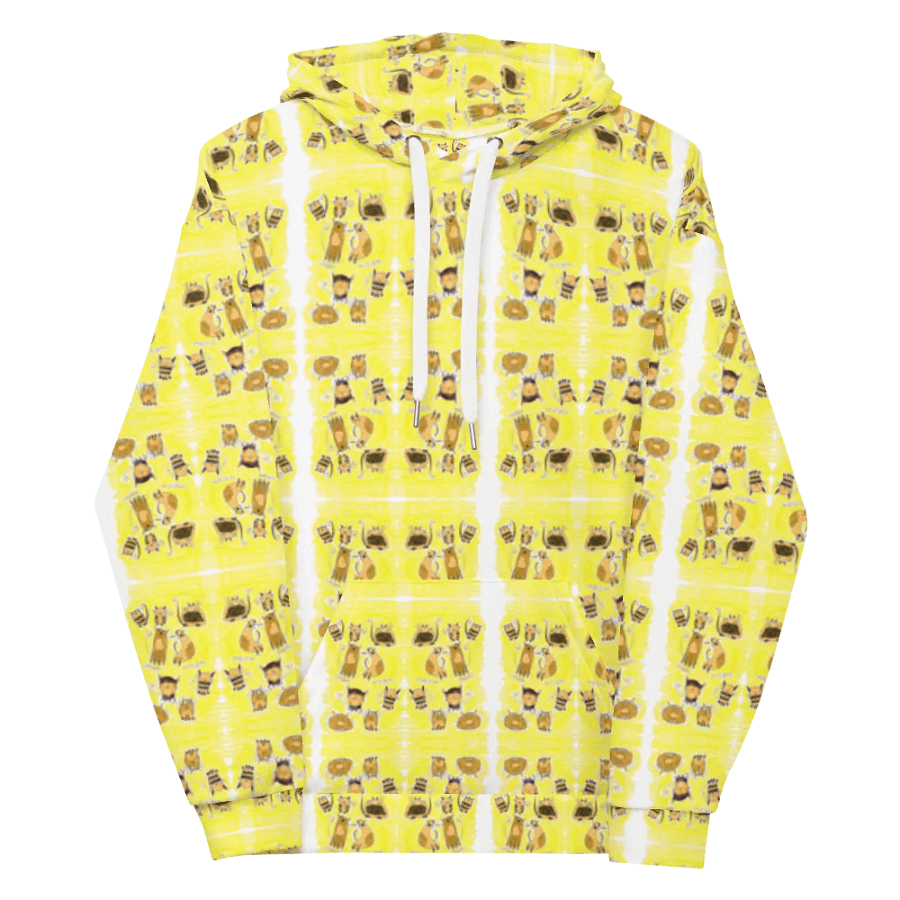 Abstract Doodle Cats Unisex All Over Print Pull Over Hoodie product image (12)
