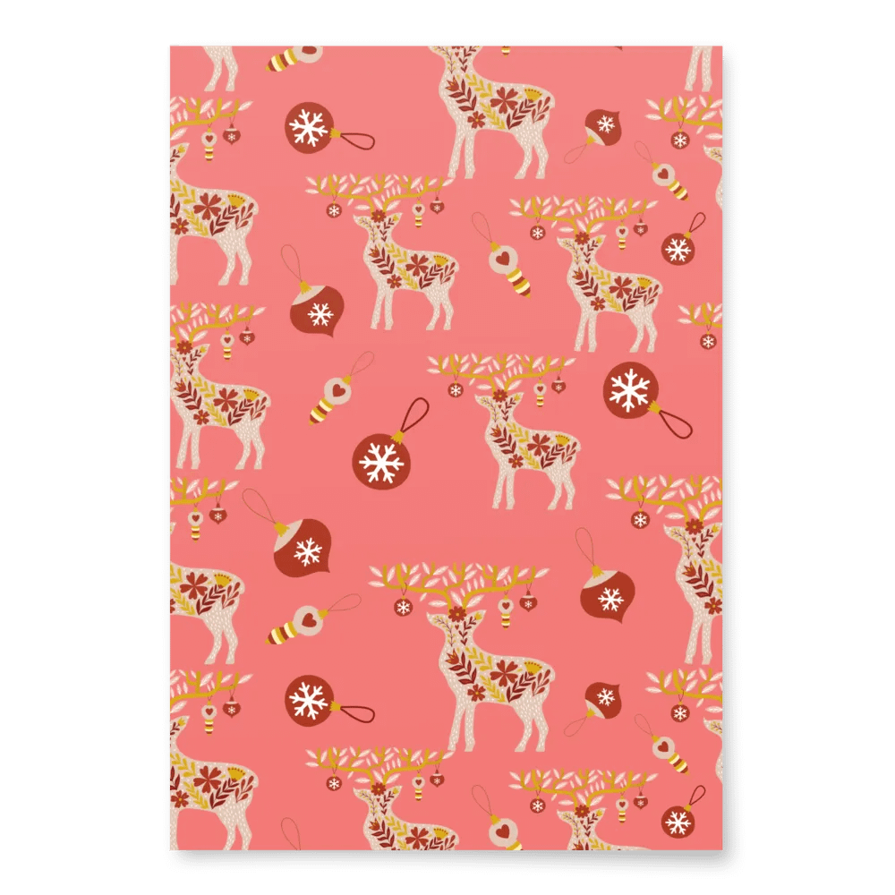 Reindeer& Ornament Wrapping Paper - Red product image (3)