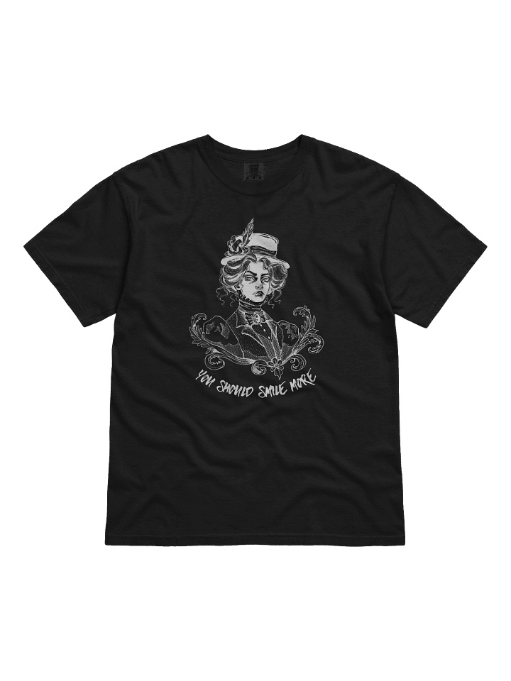 "SMILE MORE" Black T-Shirt (Design #1) product image (1)
