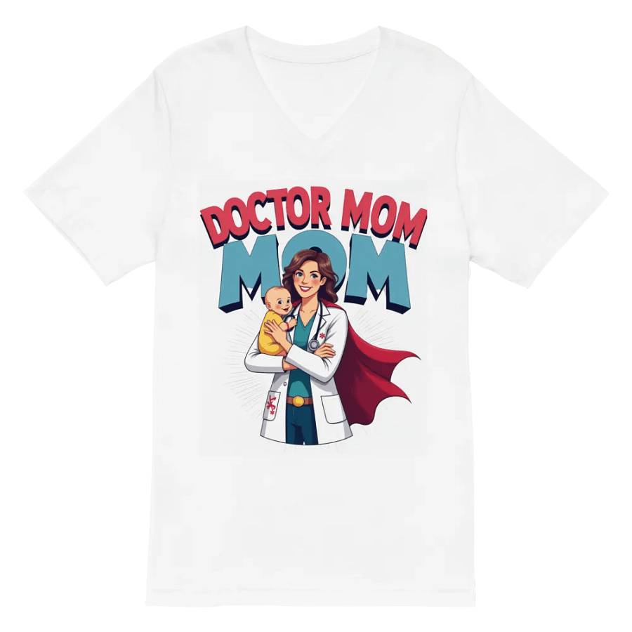 Doctor Mom Superhero v-neck T-ee product image (6)