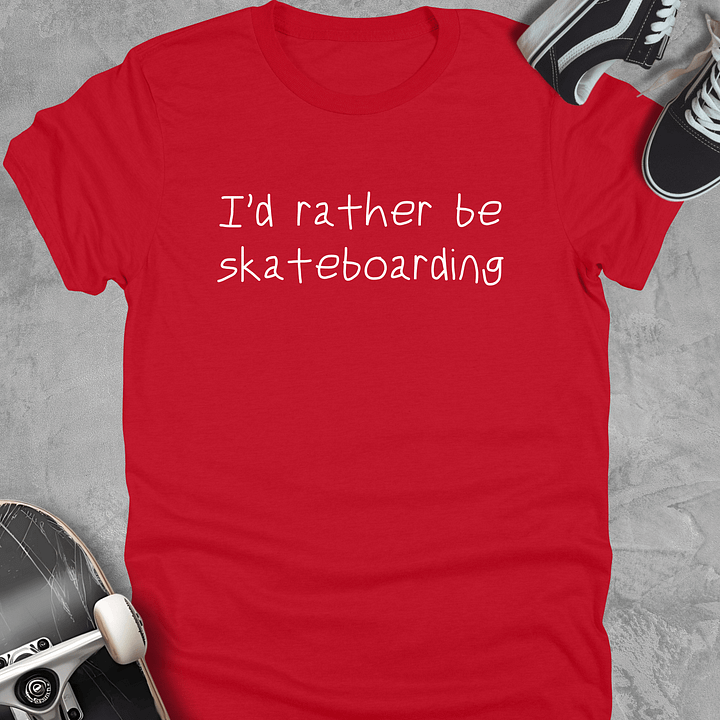 I'd rather be skateboarding, Youth Funny skate t-shirt, Unisex product image (1)