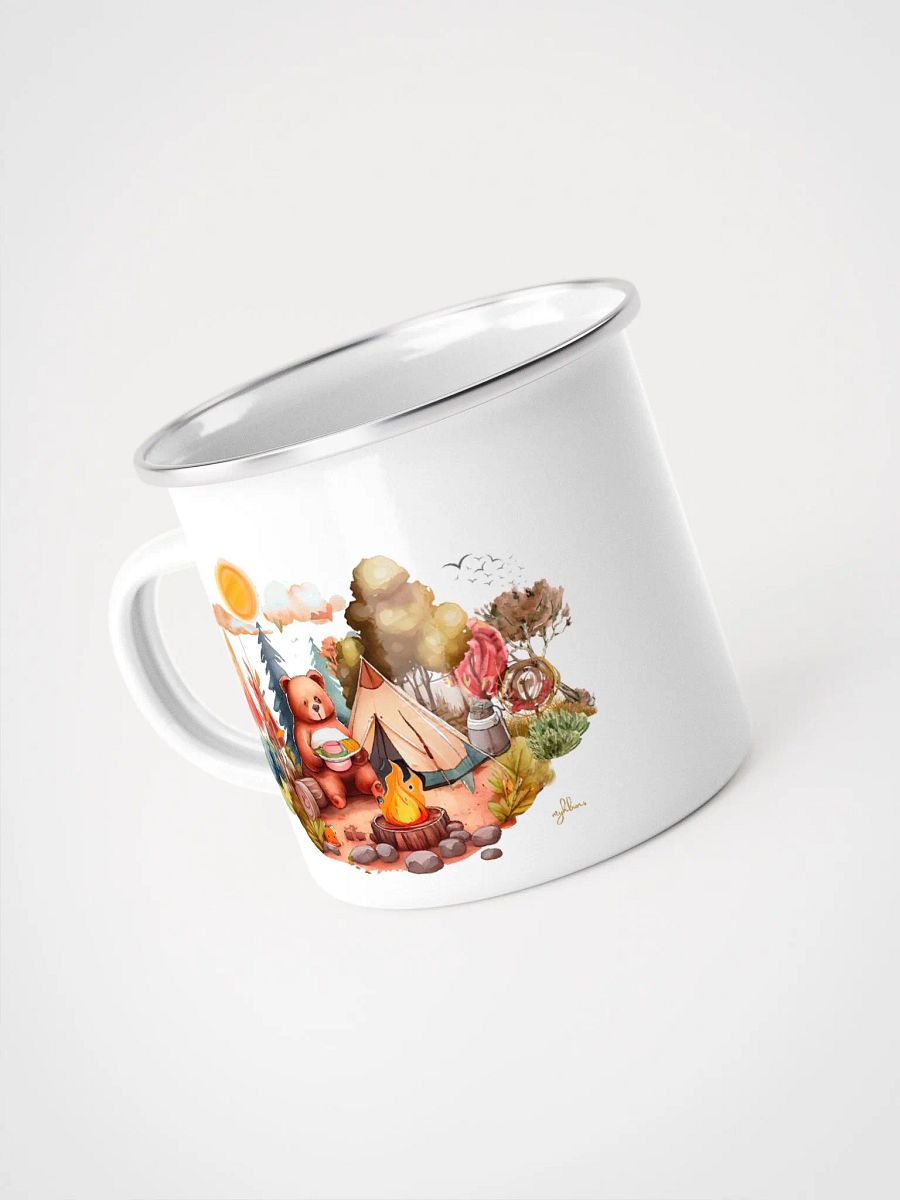 Minimalist Camping Bear Enamel Mug | Adventure-Inspired Drinkware product image (4)