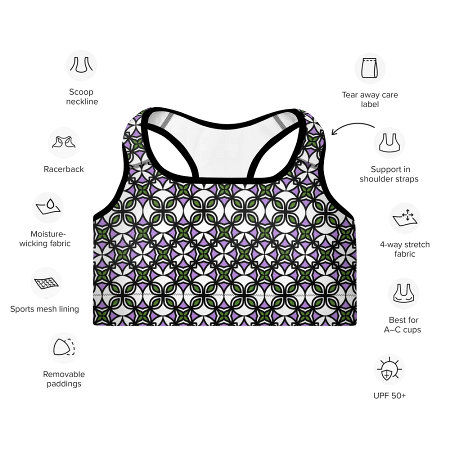 Gender Queer Abstract (3) - Padded Sports Bra product image (7)