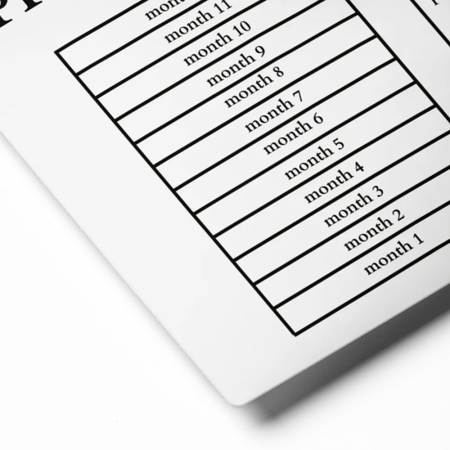 HIGHFALUTIN ANNUAL RENT TRACKER (black design 1) product image (2)