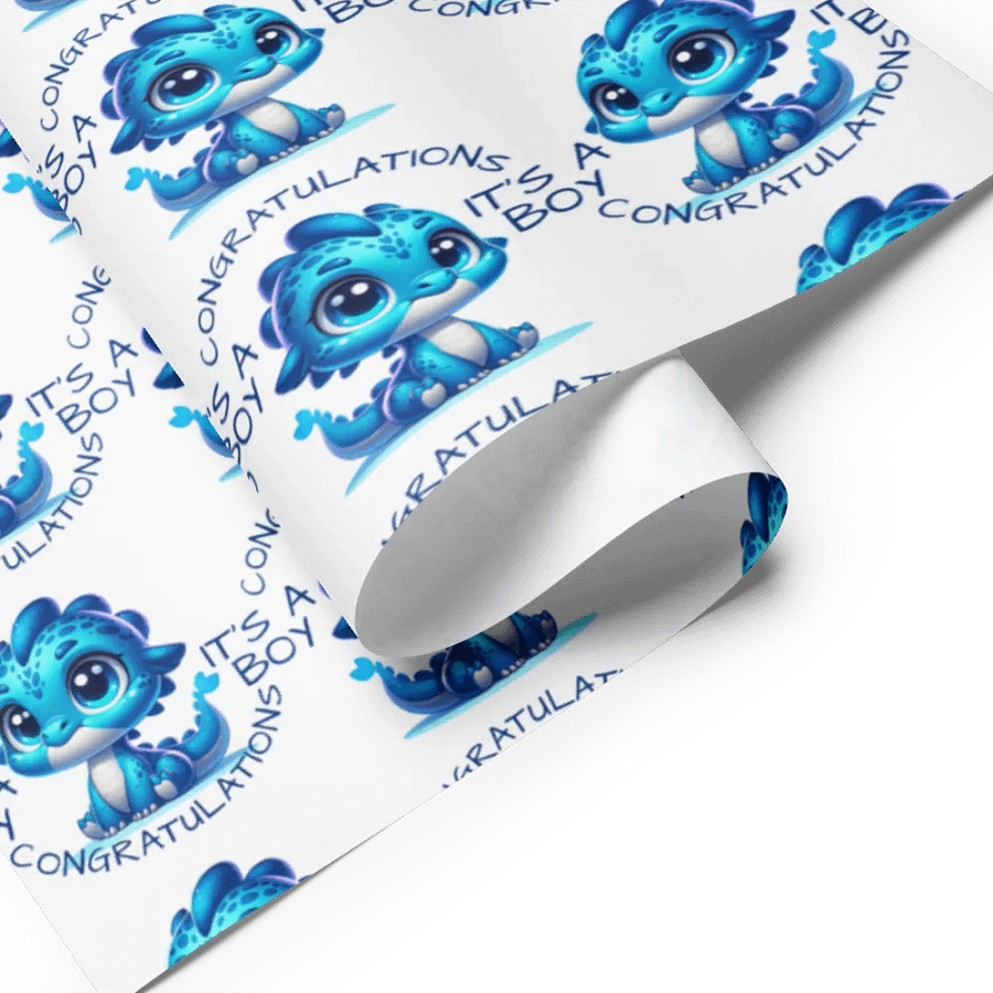 Congratulations Baby Boy or Girl Wrapping Paper Sheets - Newborn Gift Wrap Set product image (5)
