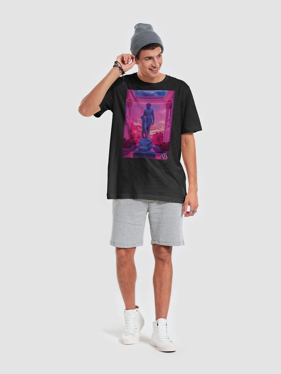 Step into a Mythical 1980s Adventure: Zeus as an Iconic Action Hero in a Neon-Lit Plaza product image (6)