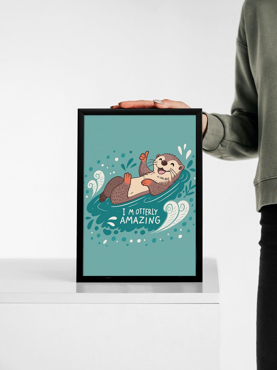 I'm Otterly Amazing Wall Art Print – Cheerful River Otter Design with Playful Vibes and Custom Flourishes for Animal Lovers product image (6)