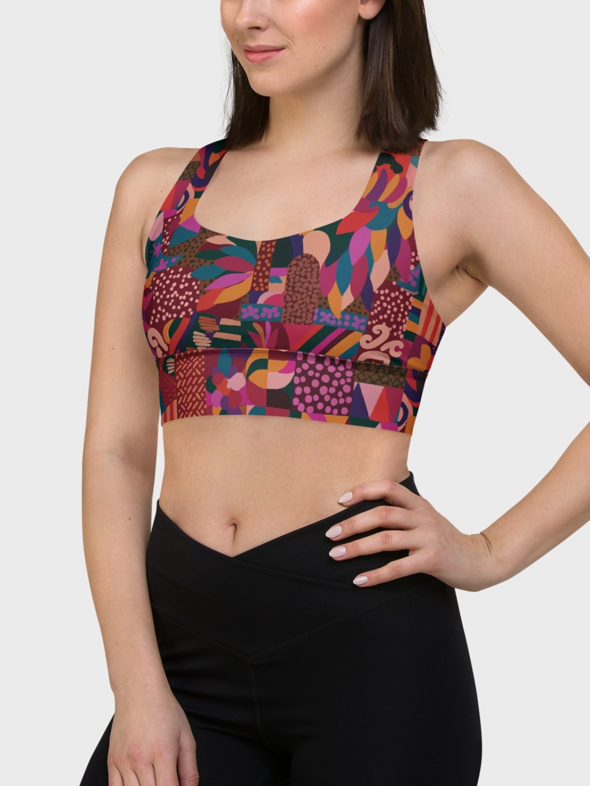 Hight Impact Sport Bra "Abstract African Ethnic Pattern" product image (5)