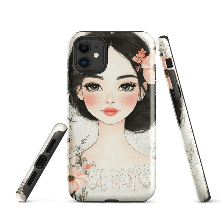 Floral Muse iPhone® Tough Case | East-Asian Inspired Feminine Art Cover product image (1)