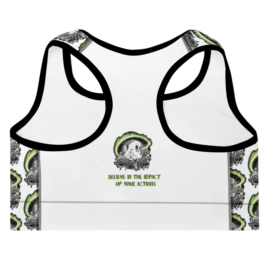 Save Me: A Plea from Planet Earth All-Over Print Padded White Sports Bra 🌍 product image (10)