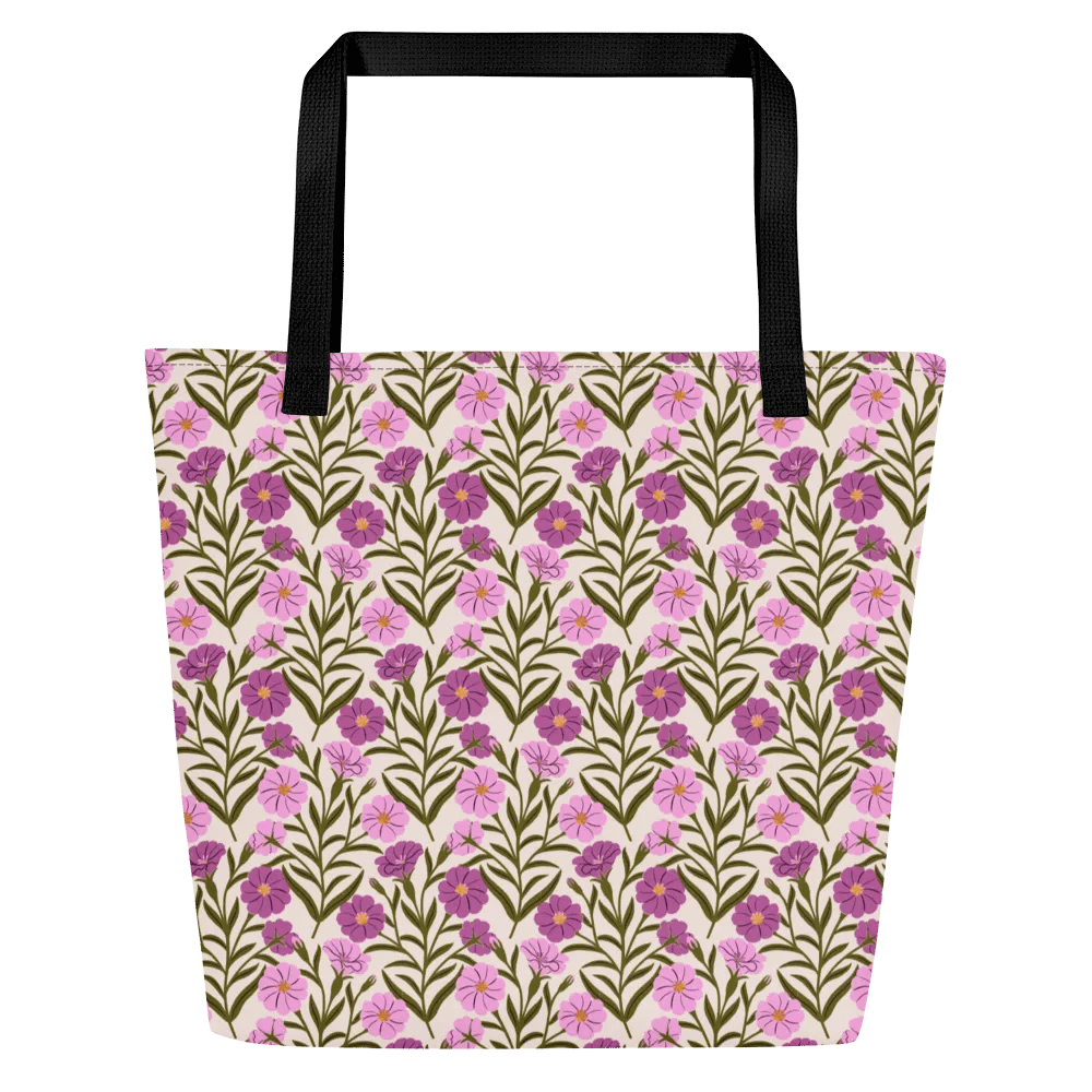 Corncockle Bouquet - Pink and Green - Tote Bag product image (3)
