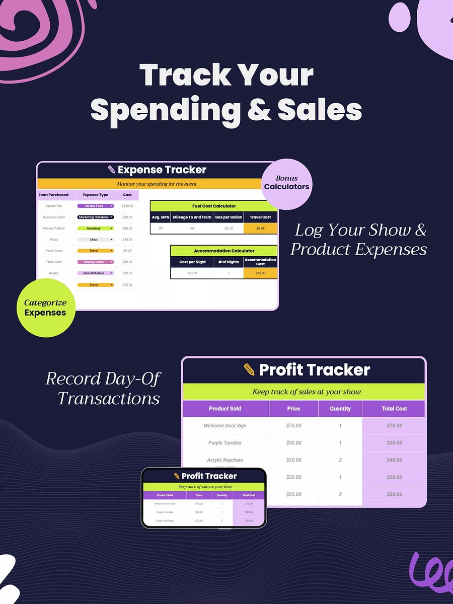 The Ultimate Craft Show Bundle | Event Organizer & Profit, Inventory, Expense Tracker product image (5)