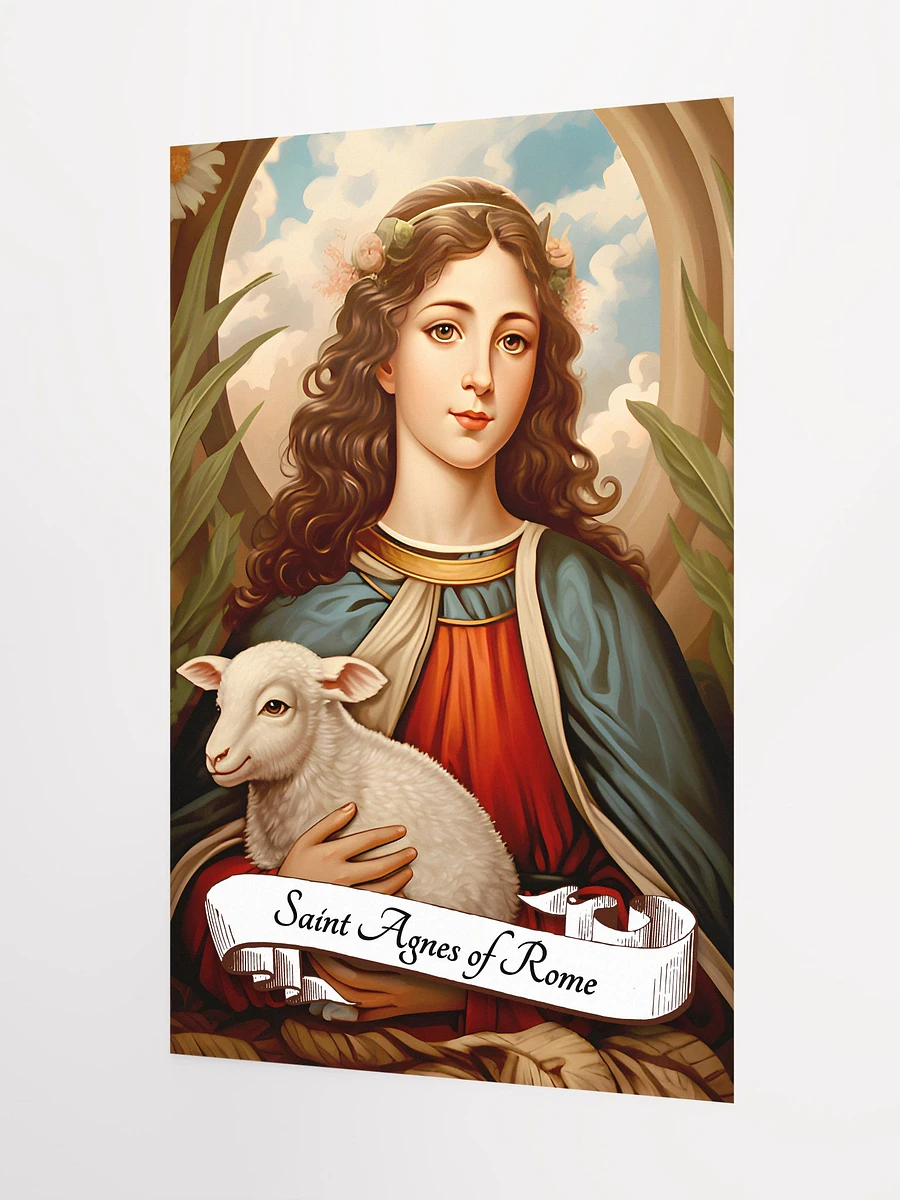 Saint Agnes of Rome Patron Saint of Girl Scouts, Engaged Couples, Chastity, Virgins, Abuse Victims, Gardeners, Matte Poster product image (5)