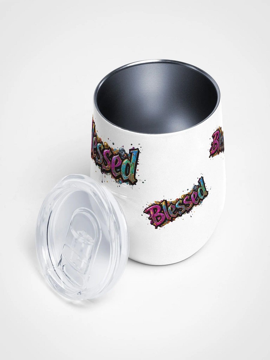 Blessed Glitter Wine Tumbler product image (3)