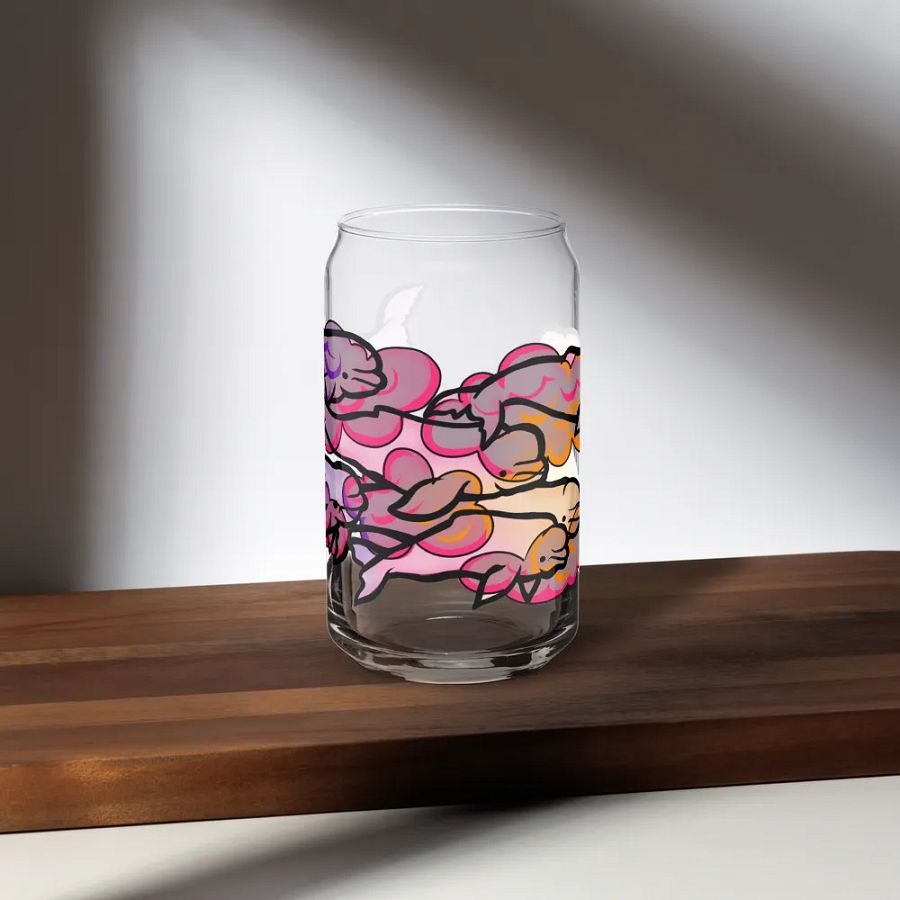 sunset beluga whales can-shaped glass product image (5)