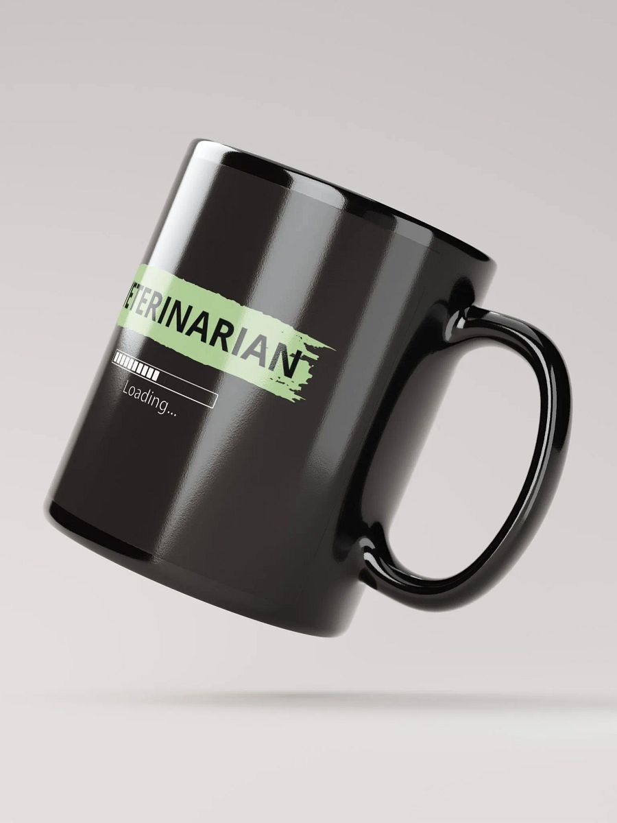 "Vet loading" black glossy mug product image (3)