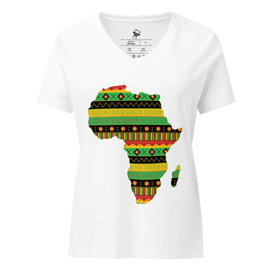 Uhuru - Women's White Colourful African Map Tee product image (1)