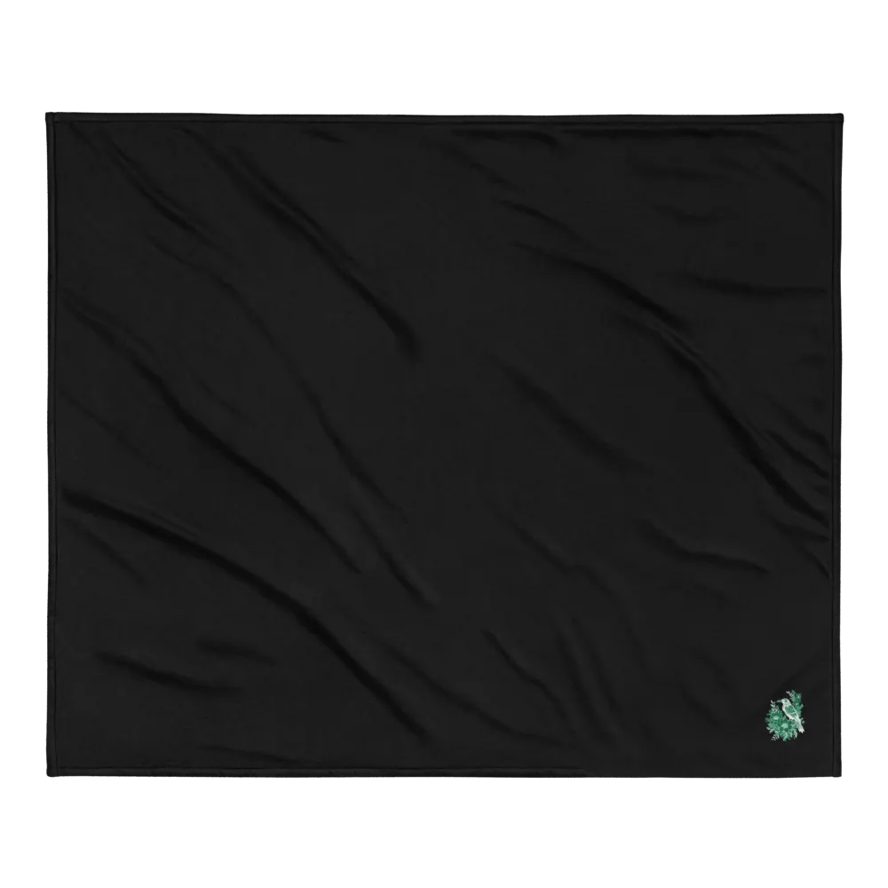 White Raven / Crow Floral Harmony Premium Sherpa Blanket product image (4)
