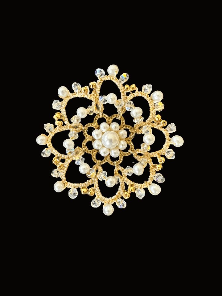 Lace Brooch with Genuine Antique Pearl Centerpiece product image (2)