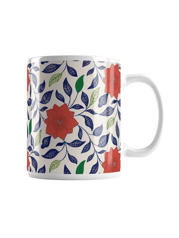 Flower Pattern. 11oz Ceramic White Mug product image (1)