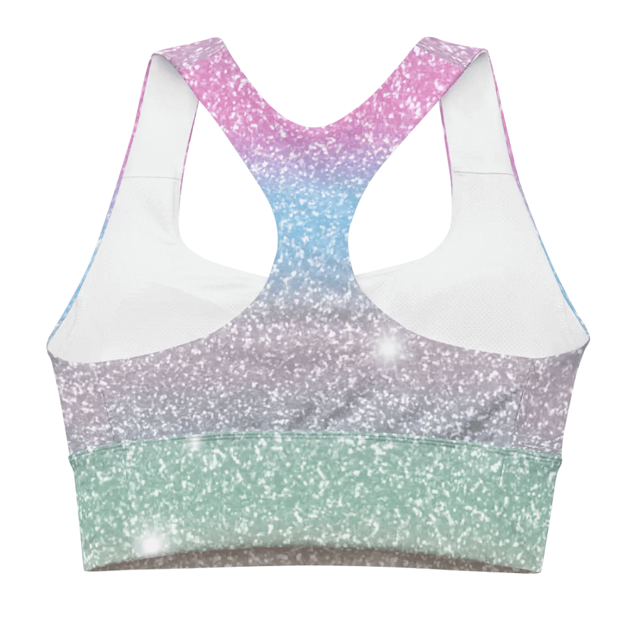 Glitter Unicorn Texture Design Longline Sports Bra - 5 product image (2)