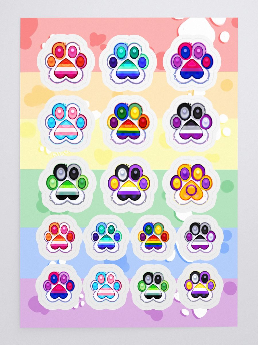 Mixed Party Pack Pride Paw Prints Sticker Sheet product image (3)