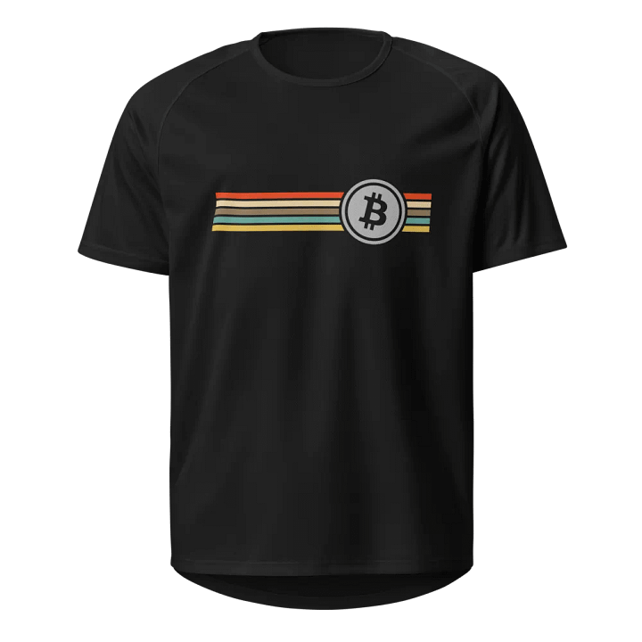 Vibrant Stripes Unisex Sports Jersey 'Bitcoin' product image (1)
