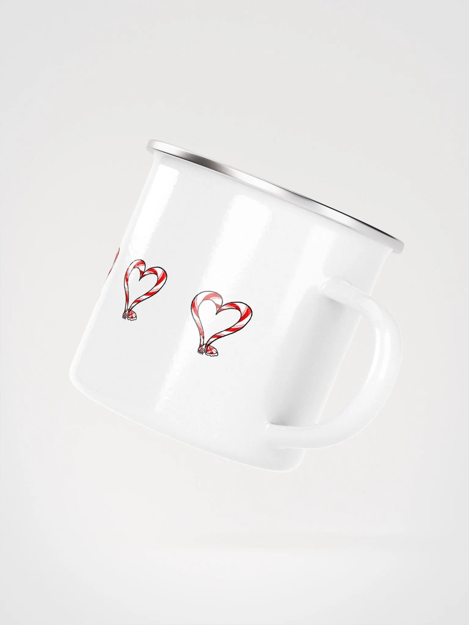 Candy Cane Tentacle Heart Enamle Mug product image (3)