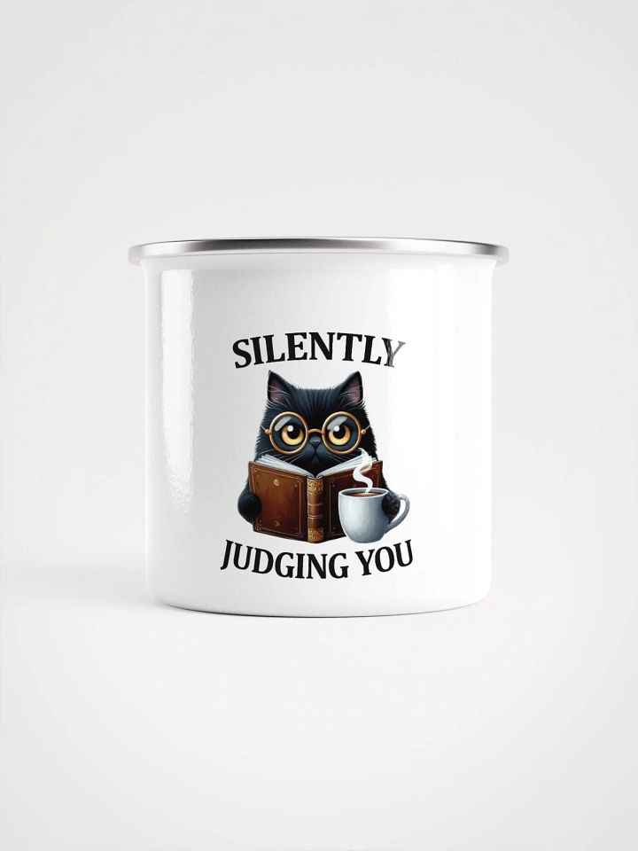 Silently Judging Cat Enamel Mug product image (2)