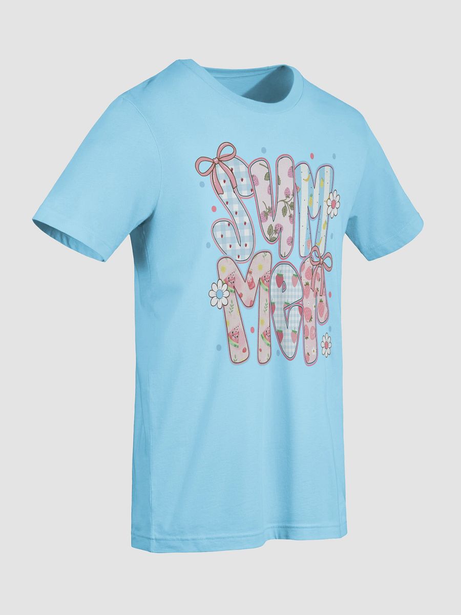 Whimsical Summer Fruit Letters T-Shirt | Cute Watermelon & Strawberry Summer Tee product image (44)