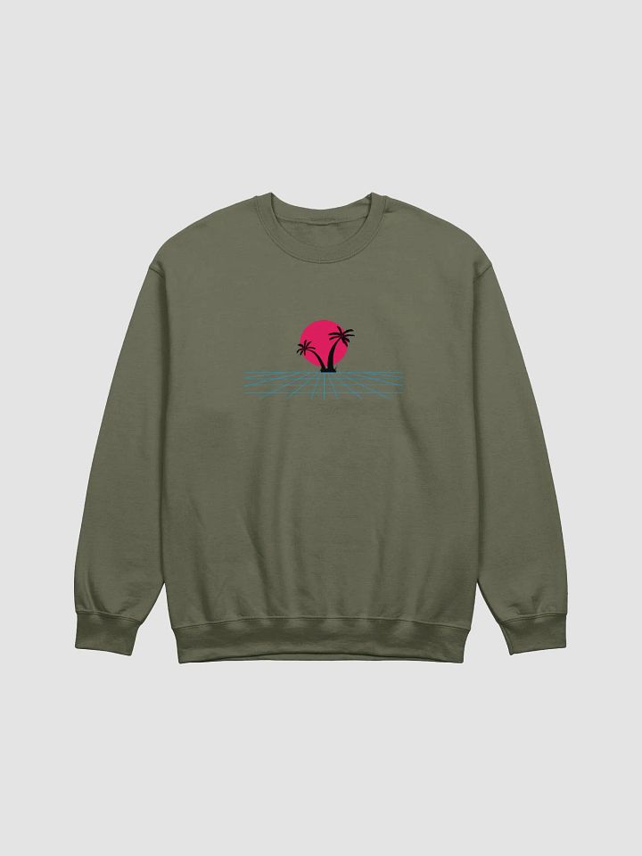 Retro-Futuristic Palm Tree Sunset Crewneck product image (1)