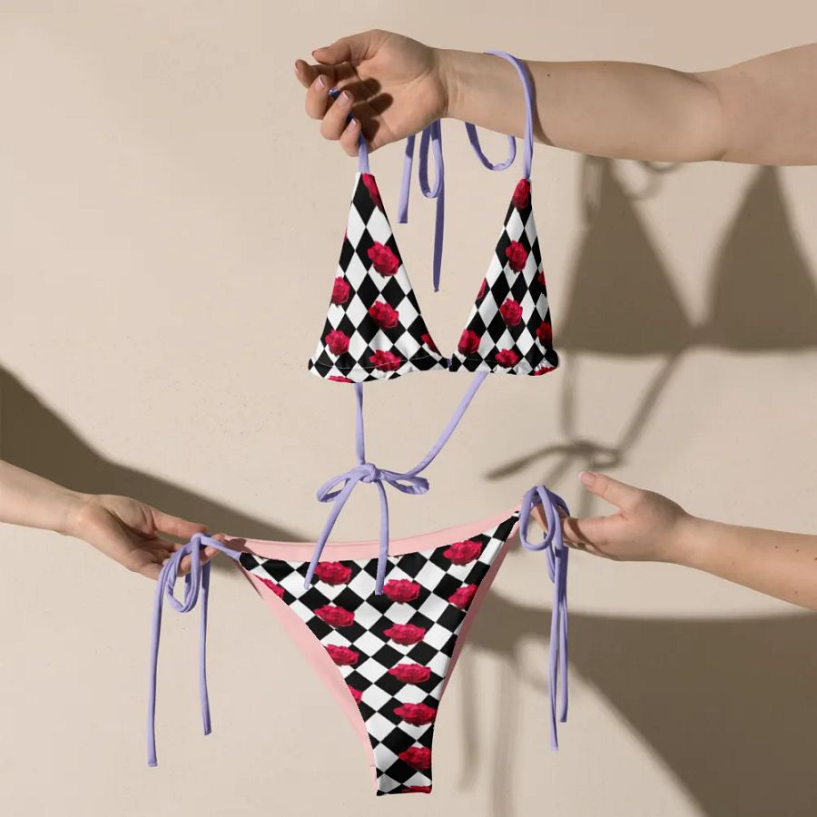 Rosy string bikini {black and white} product image (9)