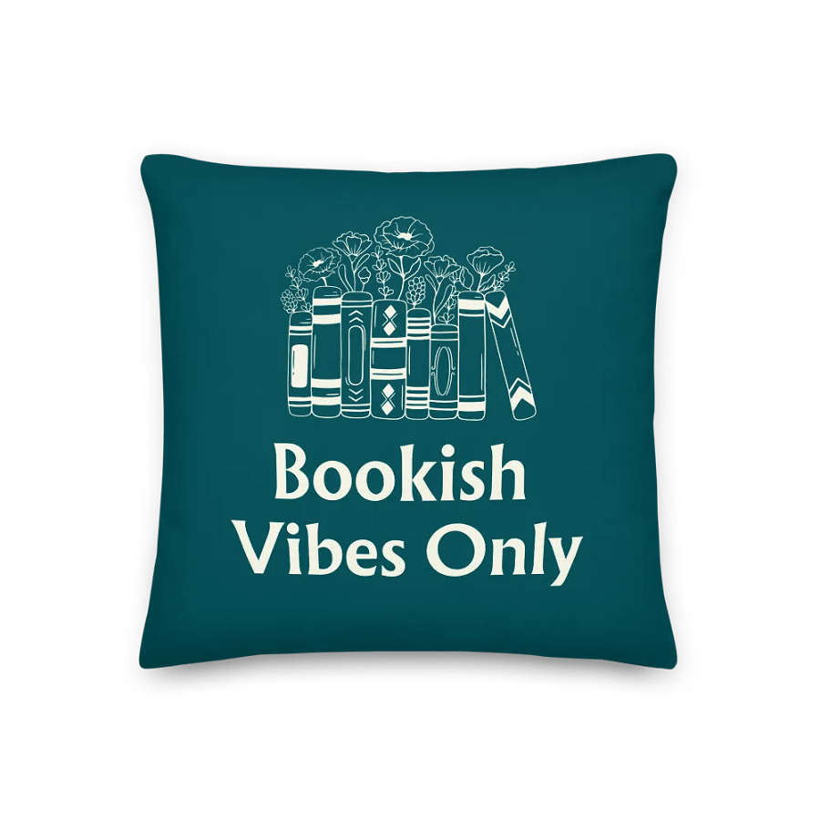 Bookish Vibes Only Floral Pillow - Blue product image (1)