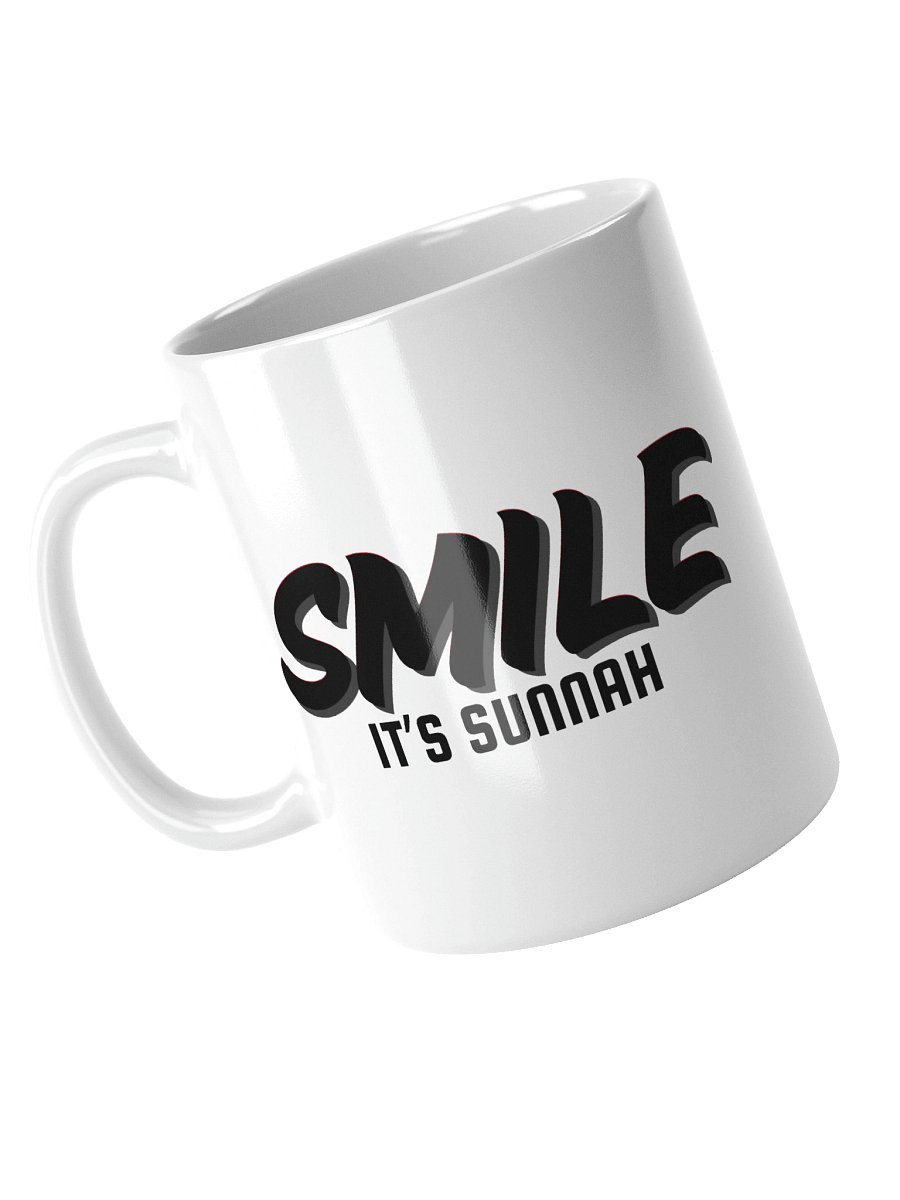White "Smile It's Sunnah" Mug in Black product image (3)