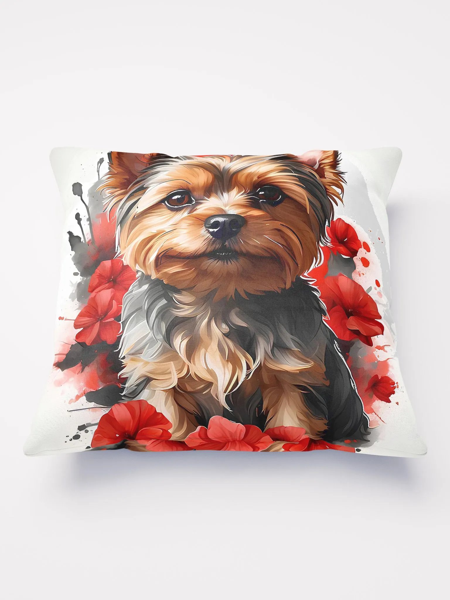 Yorkie Amidst Poppies: A Vivid Portrait product image (1)