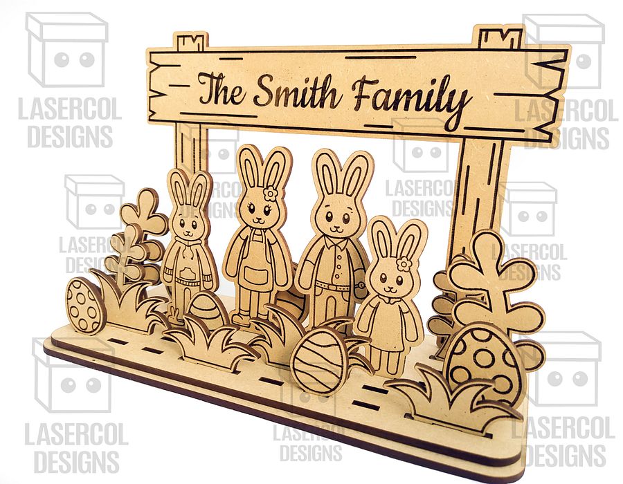 Easter Bunny Family Diorama (15 Different Bunnies) - Laser Cut Files product image (3)