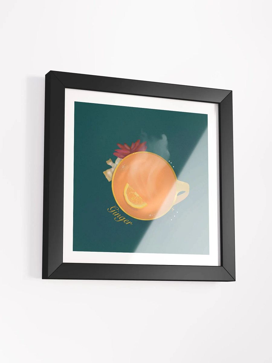 Ginger Herbal Tea Framed Poster - Green product image (3)