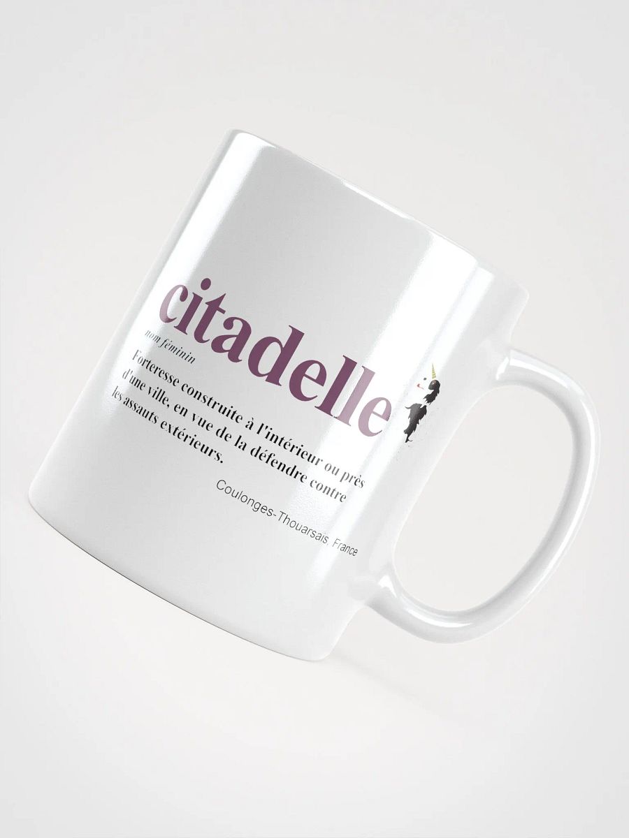 White Glossy Mug with Citadelle Definition in French product image (4)