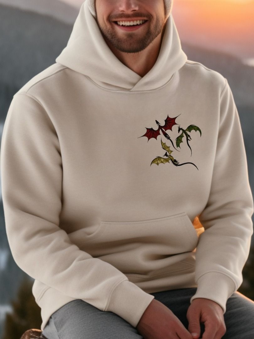 Fantasy Dragon Hoodie - Baby Dragon Trio Unisex Pullover Hooded Sweatshirt product image (2)