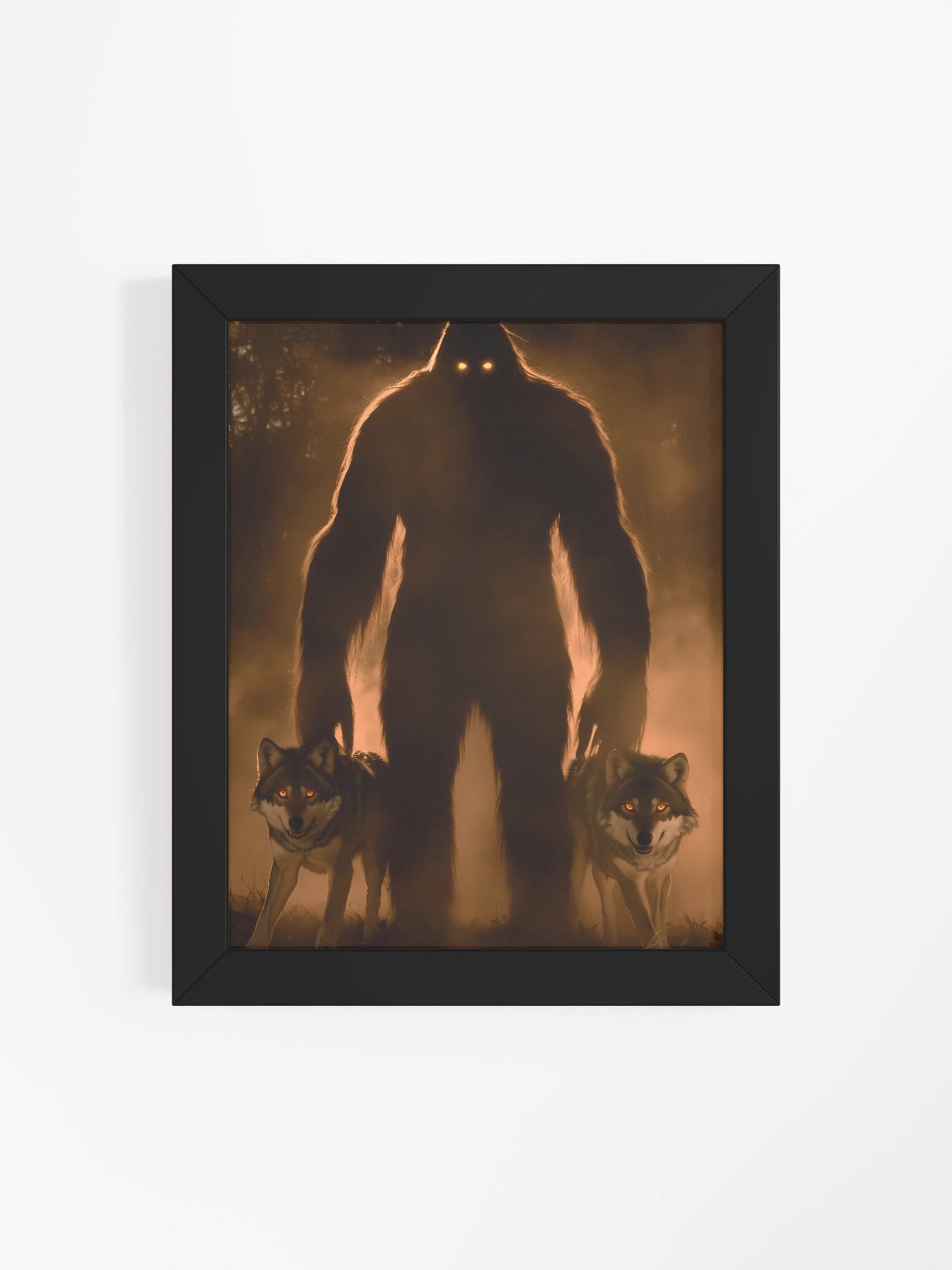 Bigfoot with Wolves – Cryptid Wall Art Poster product image (28)