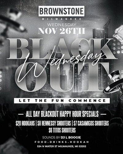 This week @brownstonesociallounge #happyholdays #happythanksgiving  #blackout tomorrow Wednesday night Thanksgiving Eve then ...