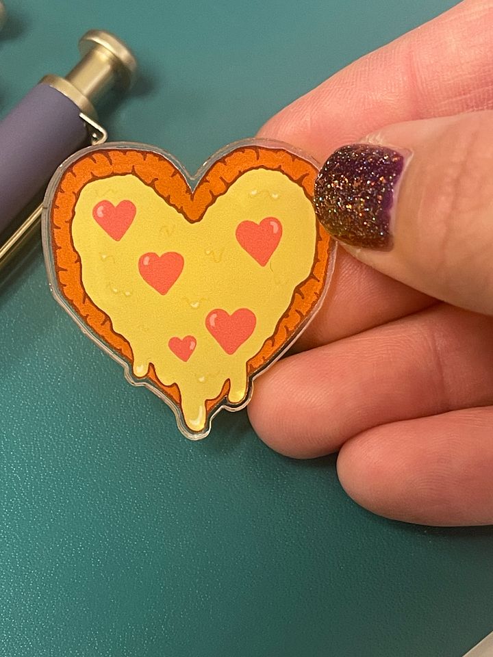 Pizza Heart Acrylic Pin product image (1)