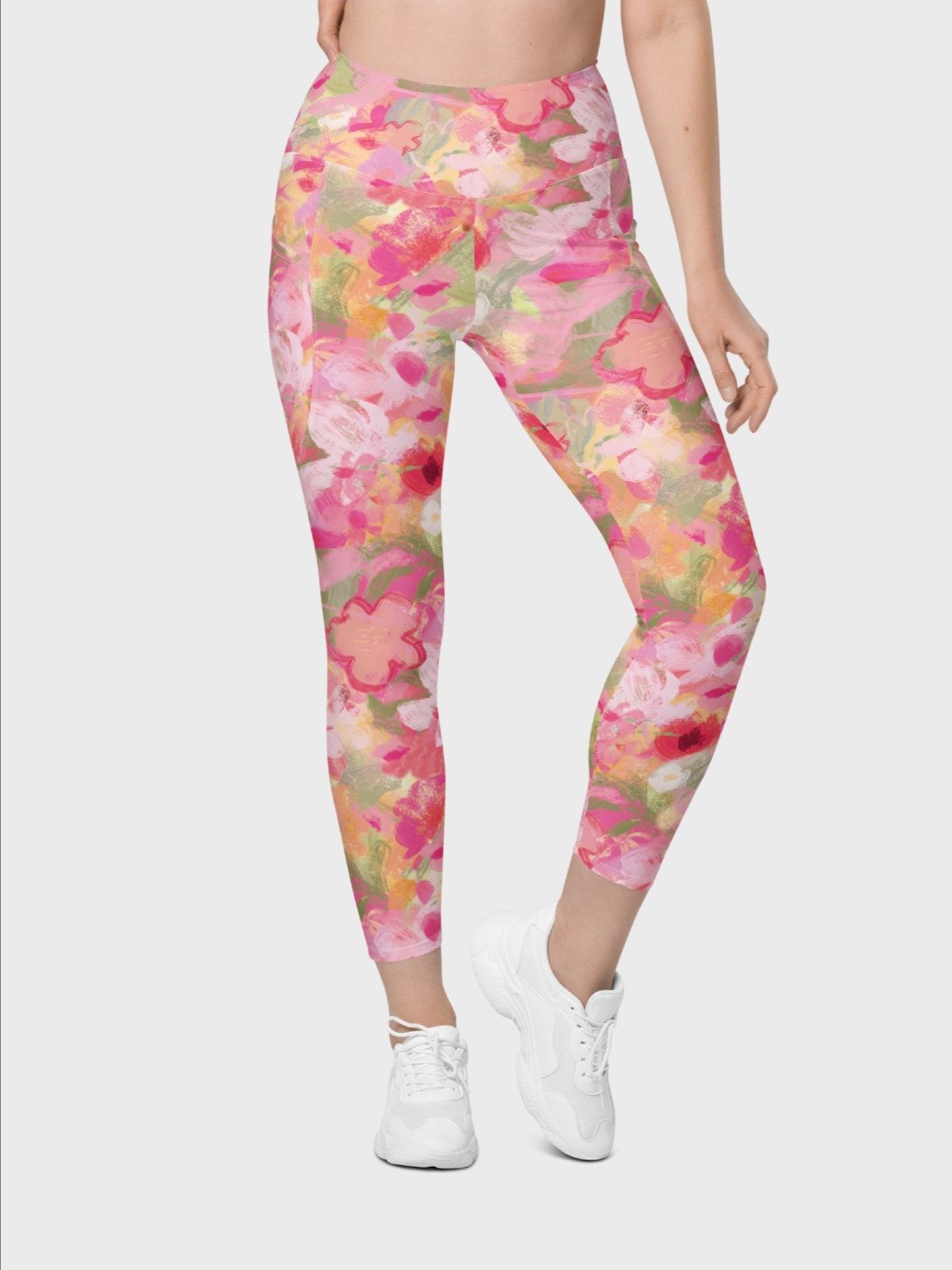 Leggings with Pockets "Sweet Pastel Florals of Spring" Printed product image (2)
