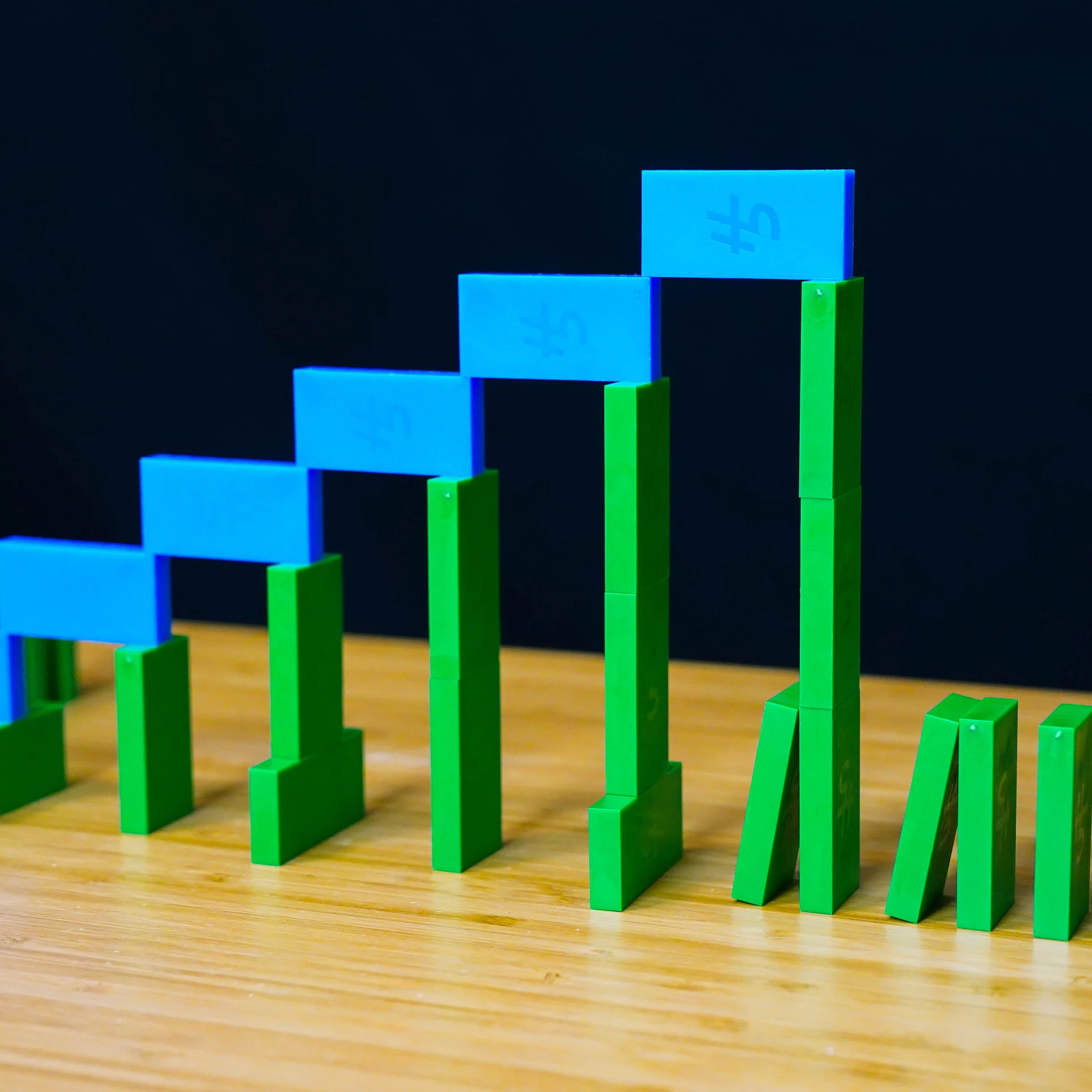 60-Piece H5 Domino Creations Pack (Neon Blue & Green) product image (5)