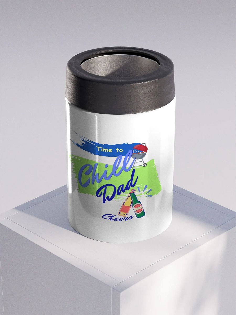 Double walled stainless steel  koosie perfect gift for fathersday. 'It's time to chill'  design product image (3)
