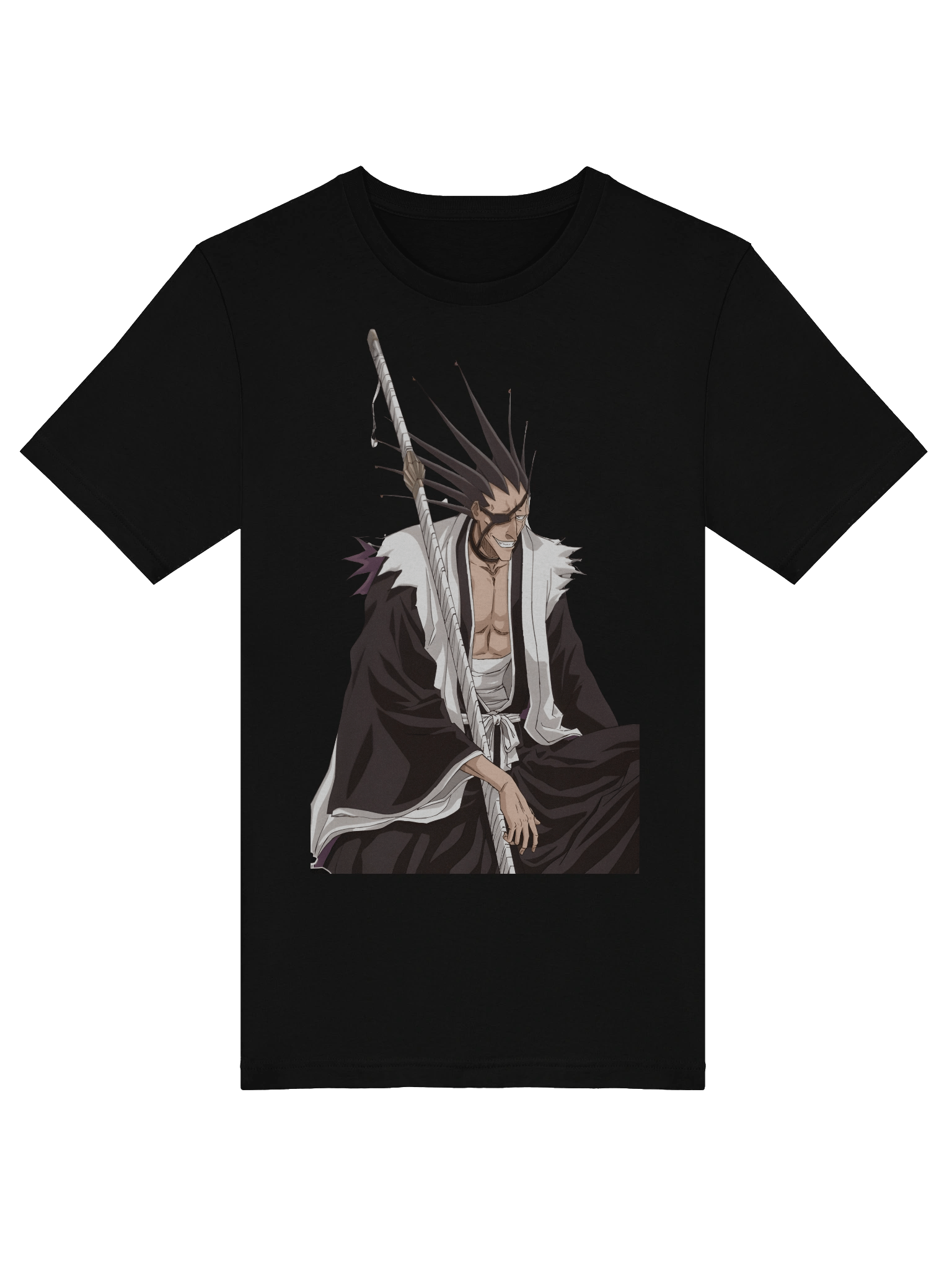 Kenpachi Zaraki Bleach T-Shirt – Kenpachi Sitting with His Sword Anime Tee product image (40)