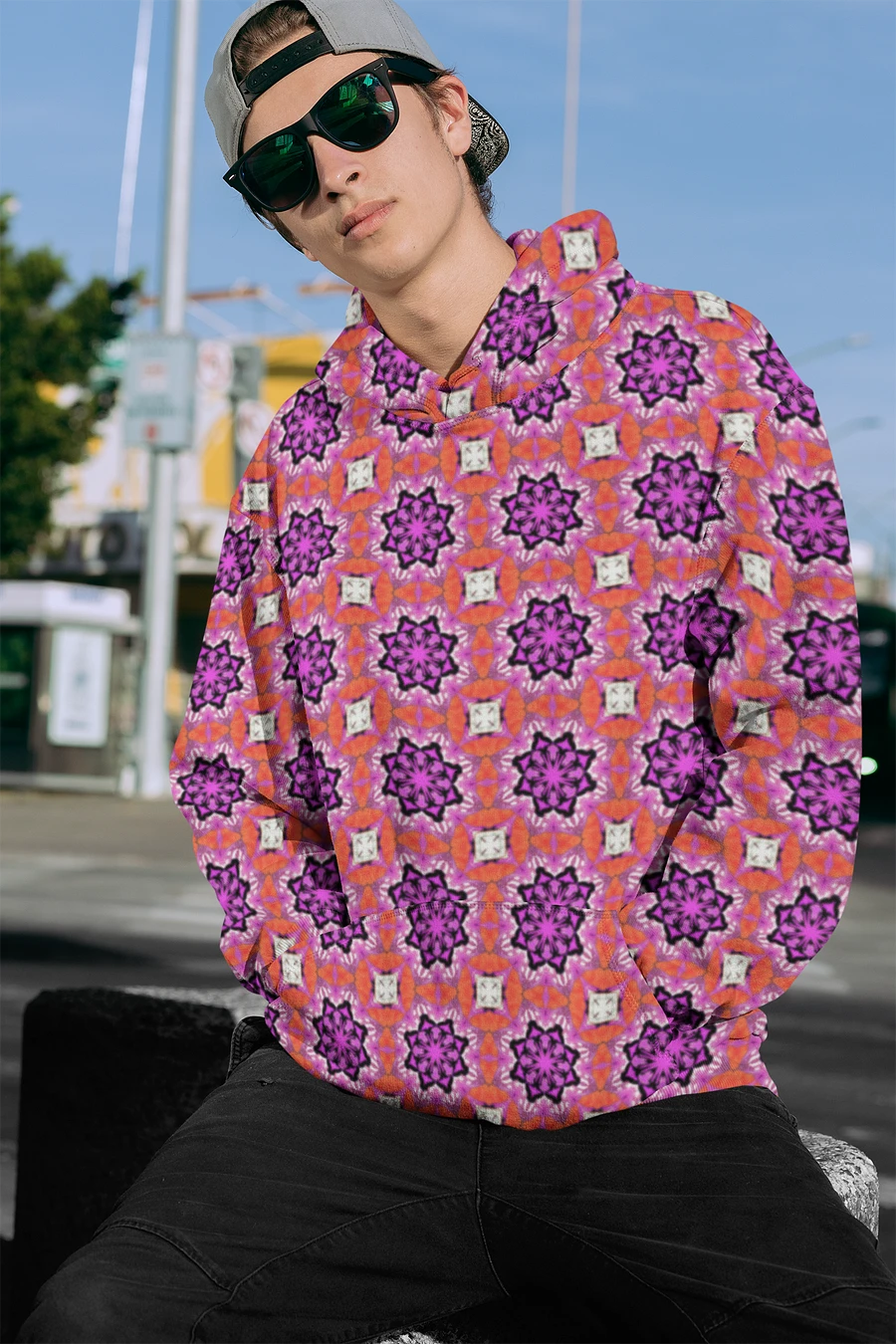 Abstract Foxy Repeating Pattern Unisex All Over Print Hoodie product image (3)